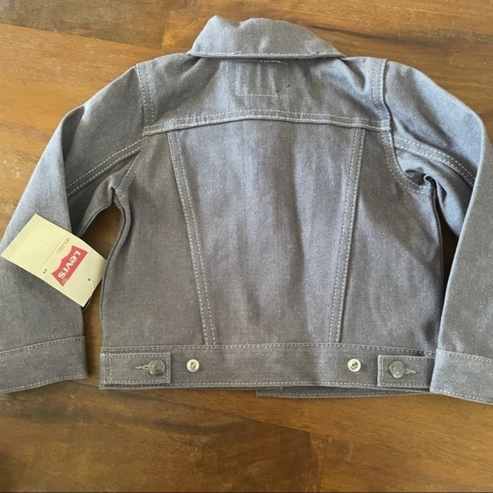Levi’s gray starched denim jeans jacket 2T NWT - Picture 3 of 5
